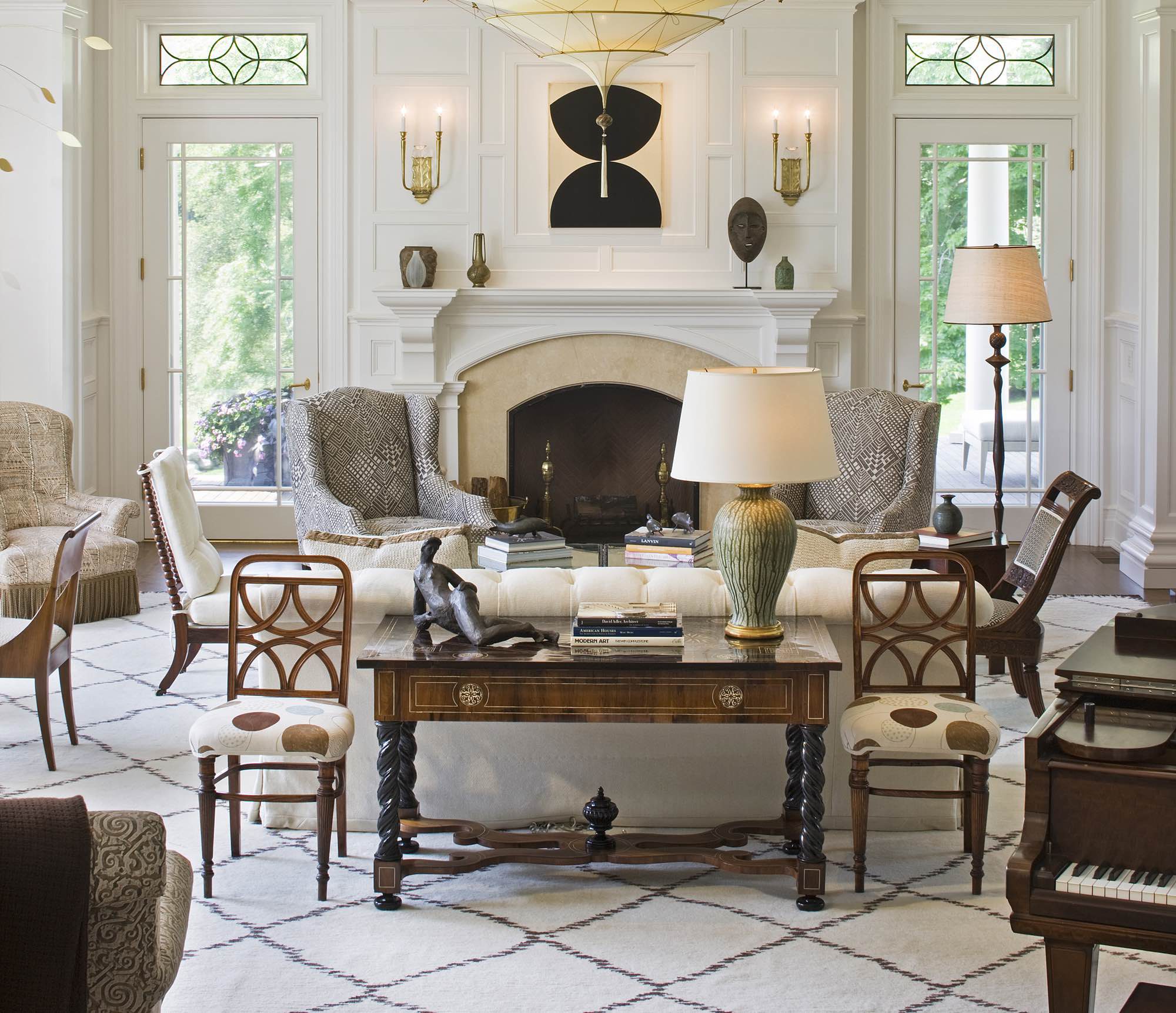 The inside of a Queen Anne manor in Greenwich, CT.