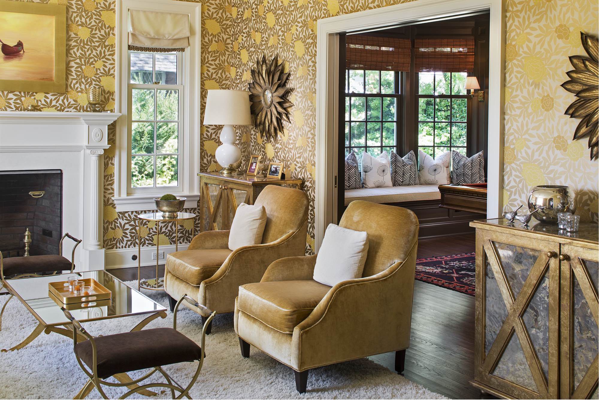 Interior Living Room of Colonial Style Home