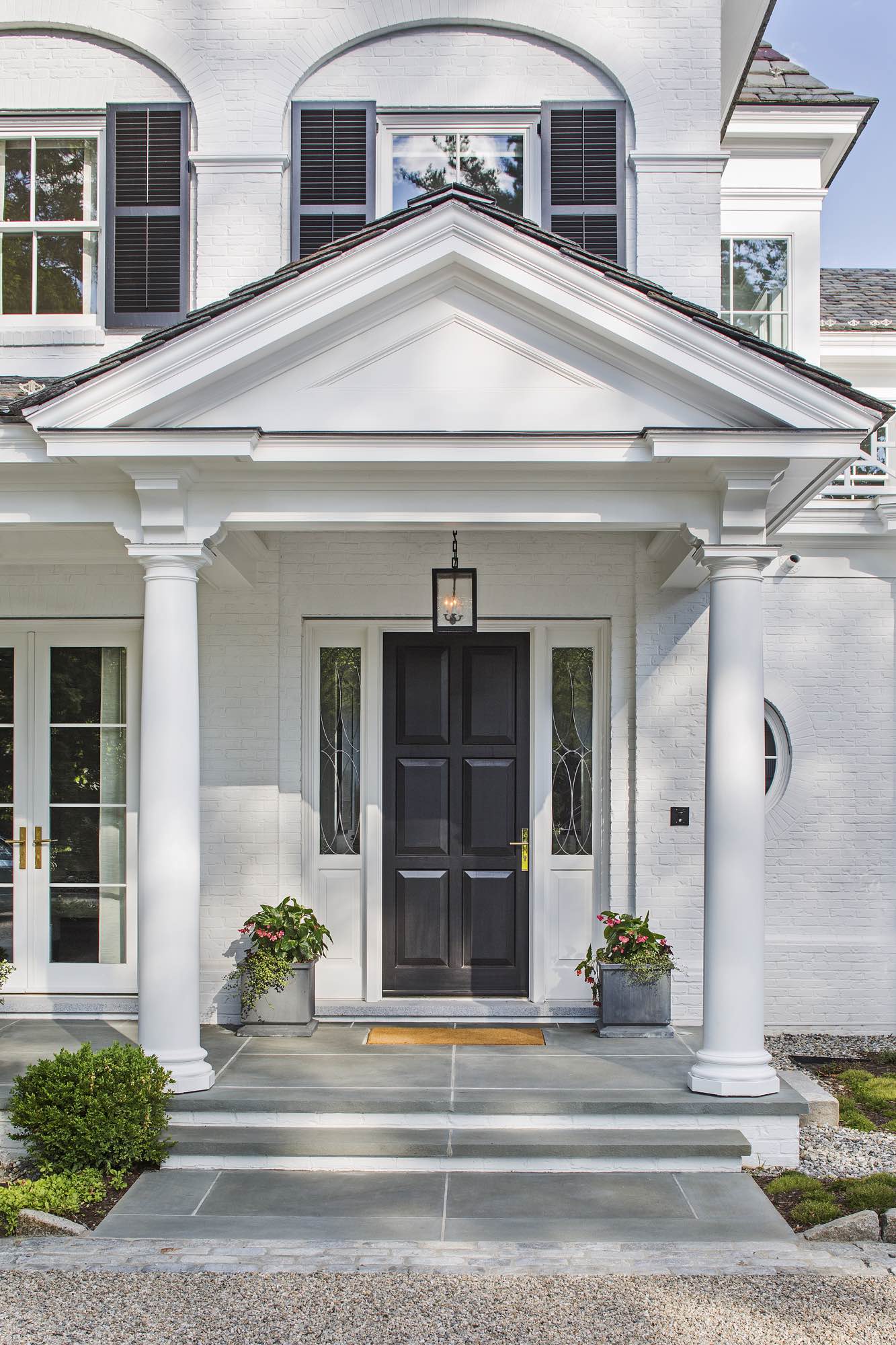 Entrance to Modern Colonial House
