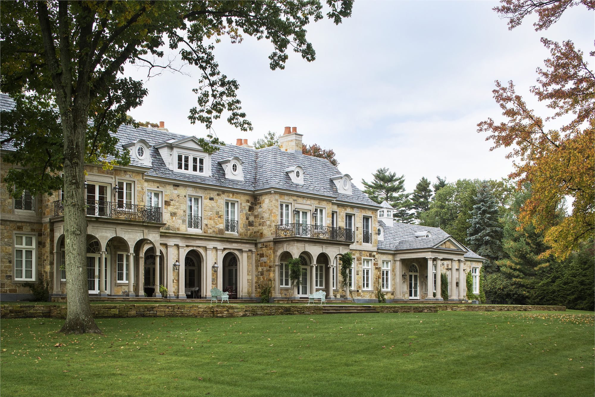 Exterior View of American-French Country House