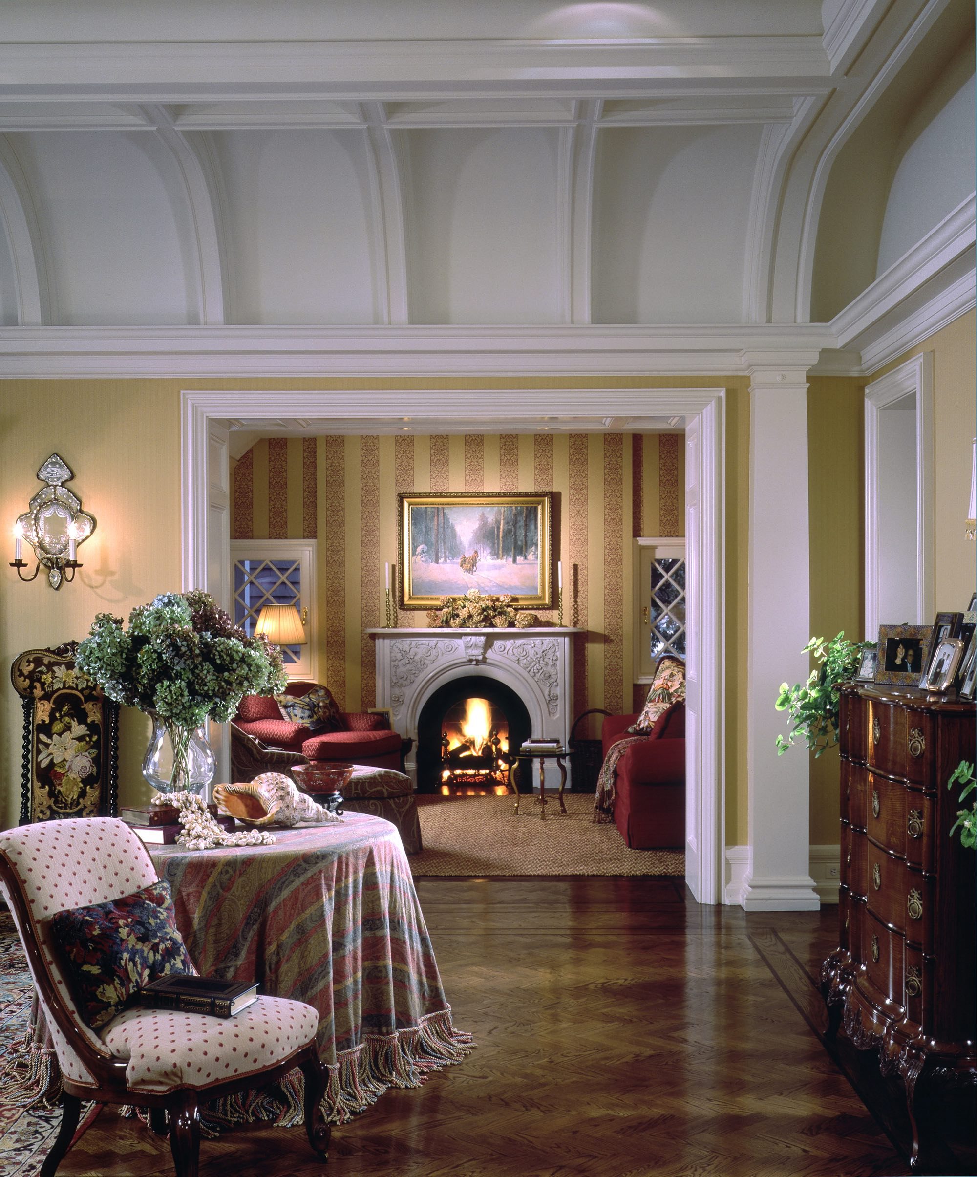 Queen Anne Manor Interior Design and Fireplace