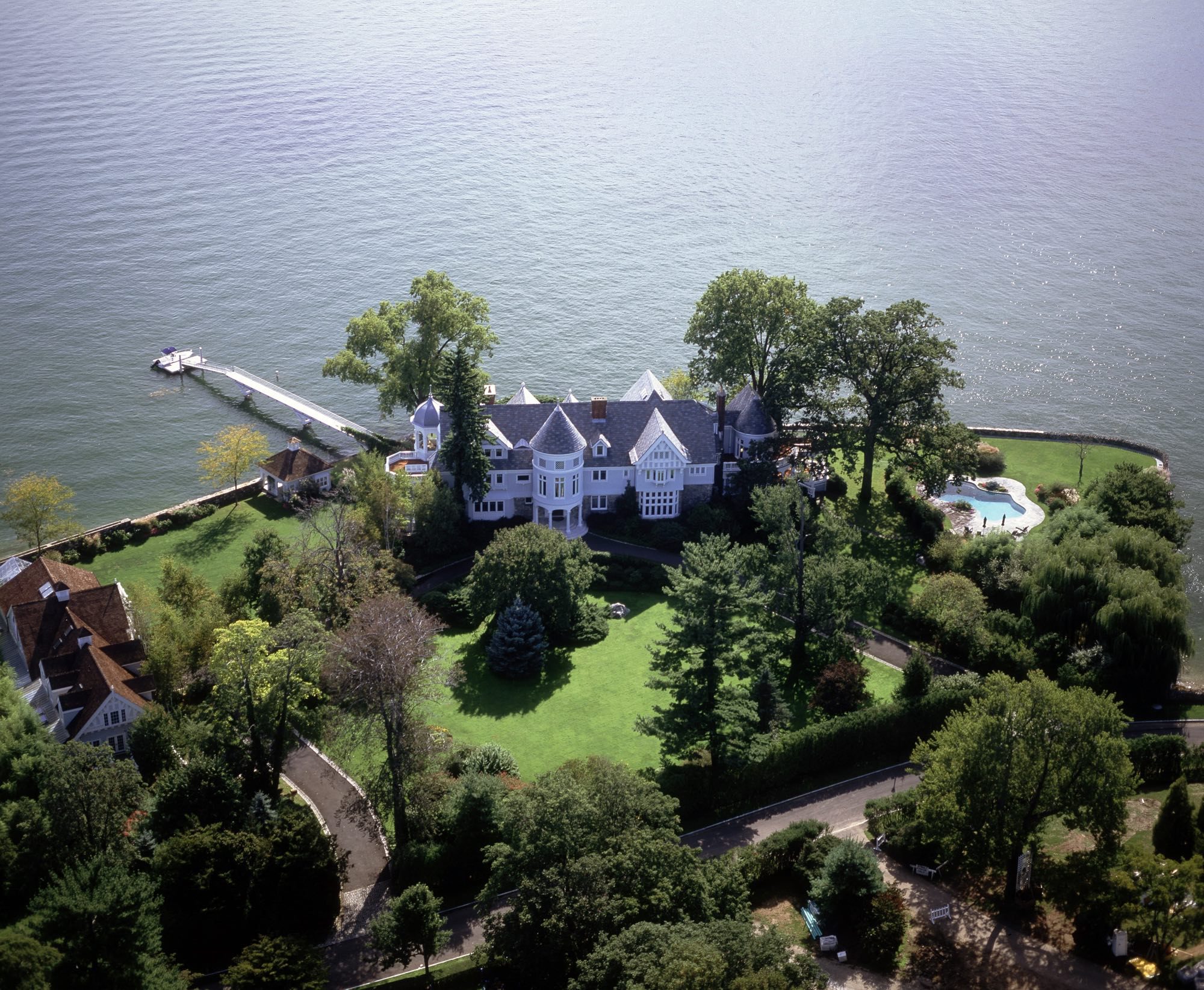 Front Aerial View of Queen Anne Manor Residence