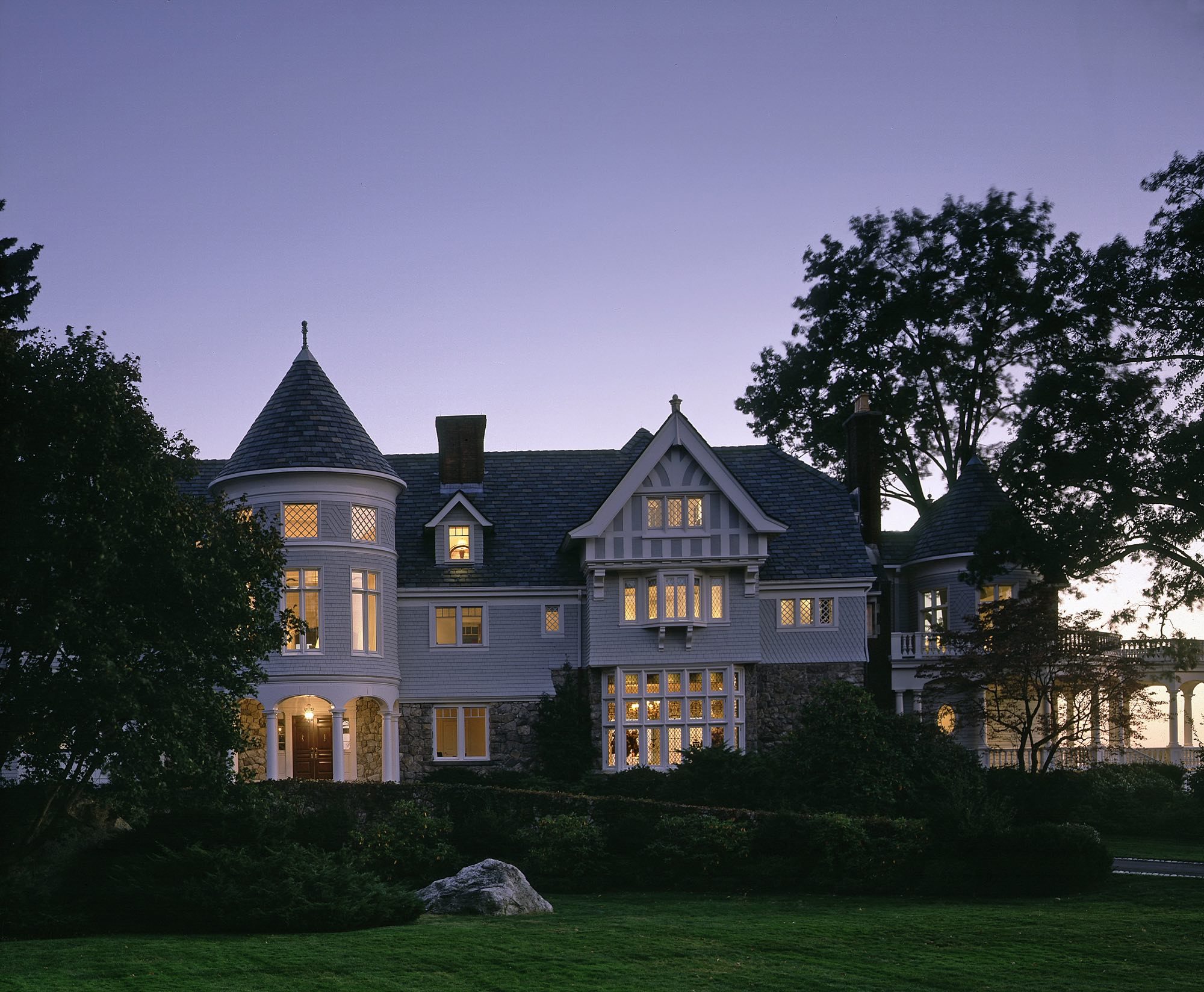 Queen Anne Architecture in Greenwich with Landscaping
