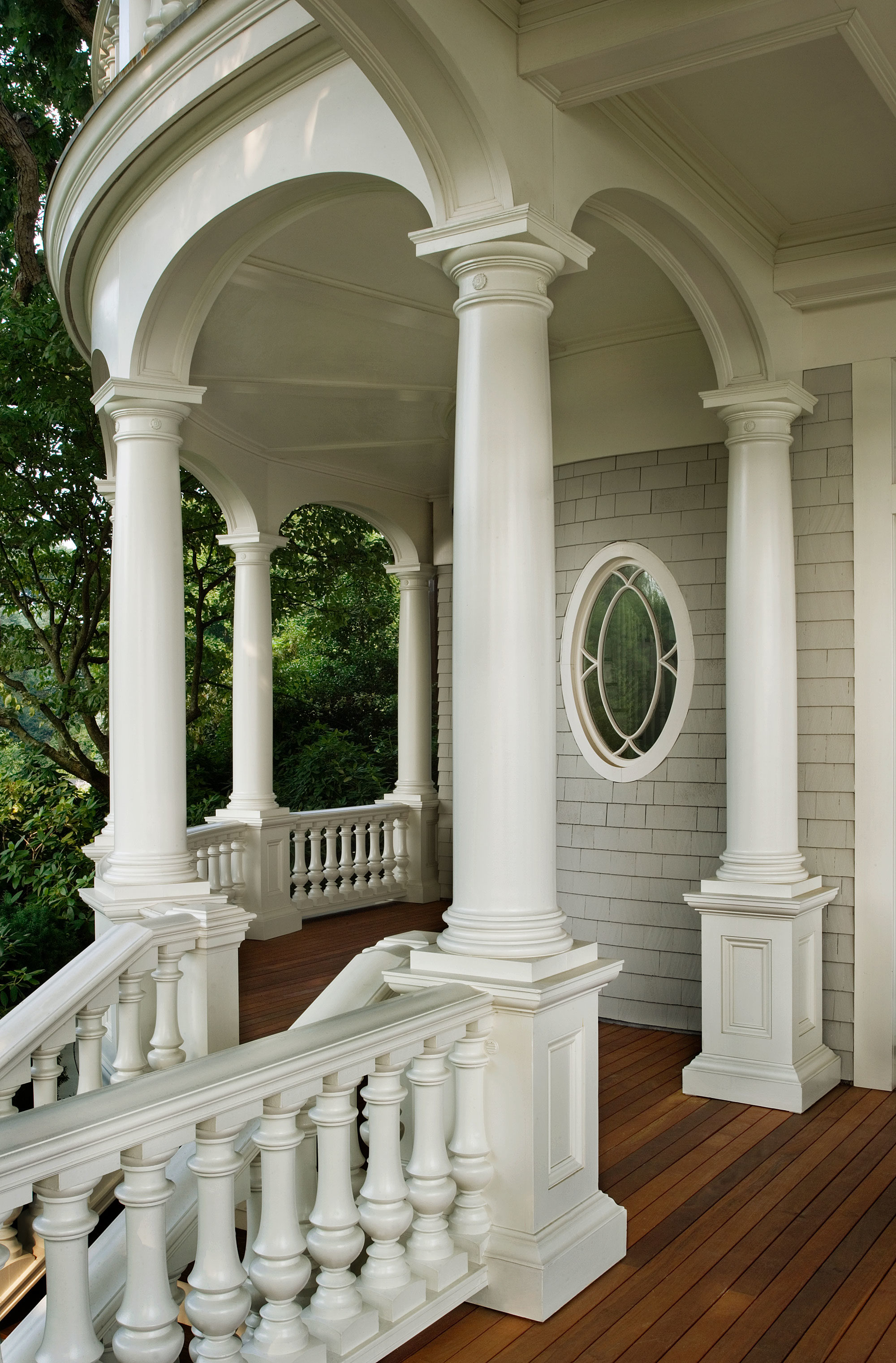 Outdoor Deck and Stairs of Queen Anne Manor