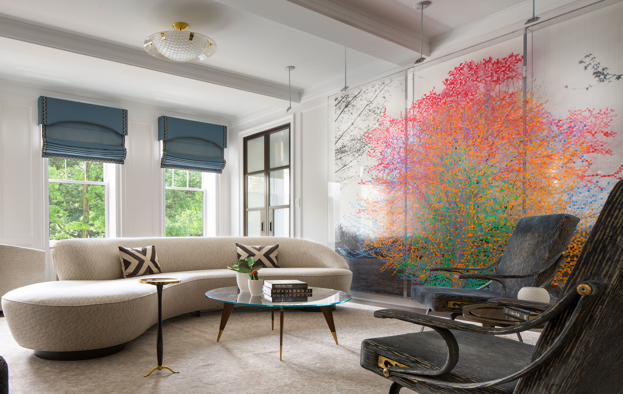Central Park West Transitional Living Room